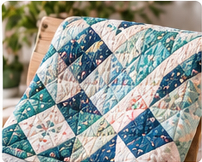 Blue geometric quilt